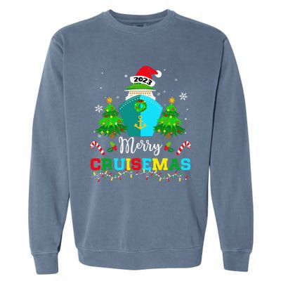 Merry Cruisemas Funny Cruise Ship Family Ugly Christmas Cute Garment-Dyed Sweatshirt