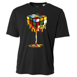 Melting Cube Funny Rubik Rubix Rubics Cooling Performance Crew T-Shirt