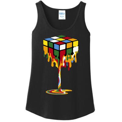 Melting Cube Funny Rubik Rubix Rubics Ladies Essential Tank