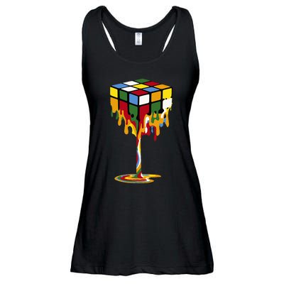 Melting Cube Funny Rubik Rubix Rubics Ladies Essential Flowy Tank