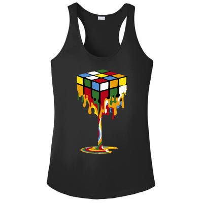 Melting Cube Funny Rubik Rubix Rubics Ladies PosiCharge Competitor Racerback Tank