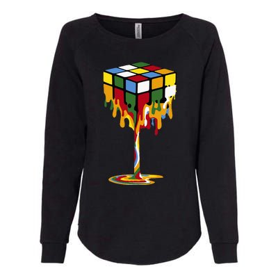 Melting Cube Funny Rubik Rubix Rubics Womens California Wash Sweatshirt