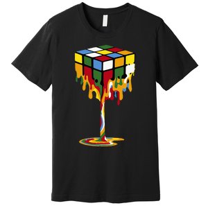 Melting Cube Funny Rubik Rubix Rubics Premium T-Shirt