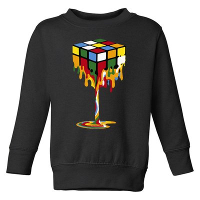 Melting Cube Funny Rubik Rubix Rubics Toddler Sweatshirt