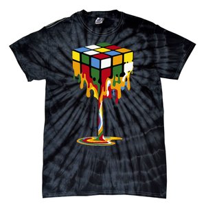 Melting Cube Funny Rubik Rubix Rubics Tie-Dye T-Shirt