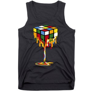 Melting Cube Funny Rubik Rubix Rubics Tank Top