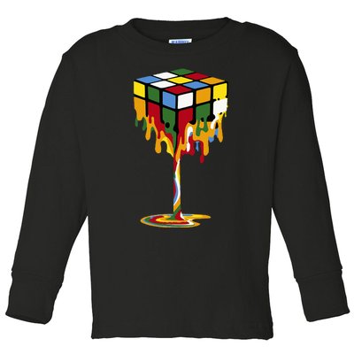 Melting Cube Funny Rubik Rubix Rubics Toddler Long Sleeve Shirt