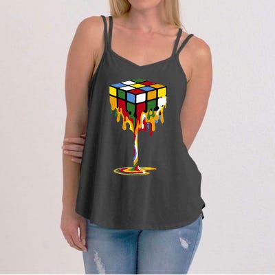 Melting Cube Funny Rubik Rubix Rubics Women's Strappy Tank