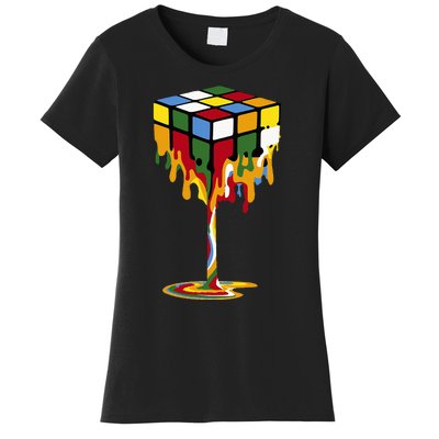 Melting Cube Funny Rubik Rubix Rubics Women's T-Shirt