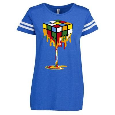 Melting Cube Funny Rubik Rubix Rubics Enza Ladies Jersey Football T-Shirt