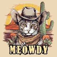 Meowdy Cat Funny Howdy Meme Wild West Cowboy Hat Drawstring Bag
