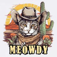 Meowdy Cat Funny Howdy Meme Wild West Cowboy Hat Cooling Performance Crew T-Shirt