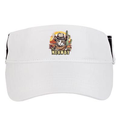 Meowdy Cat Funny Howdy Meme Wild West Cowboy Hat Adult Drive Performance Visor