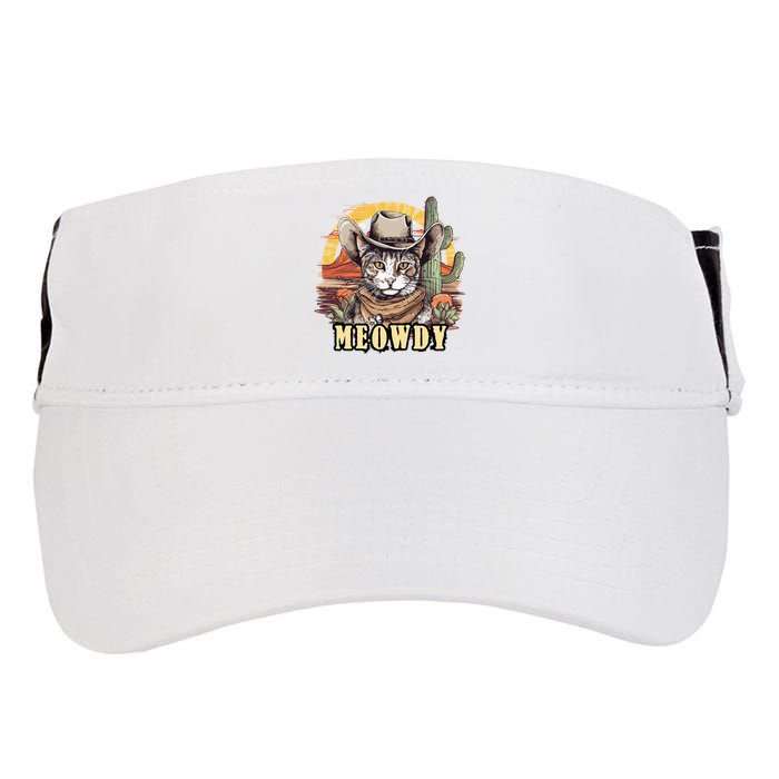 Meowdy Cat Funny Howdy Meme Wild West Cowboy Hat Adult Drive Performance Visor