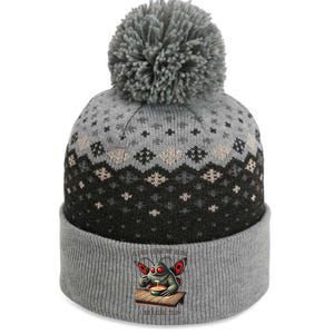 Mothman Cryptozoology Funny Cryptid Mothman Eating Soup The Baniff Cuffed Pom Beanie