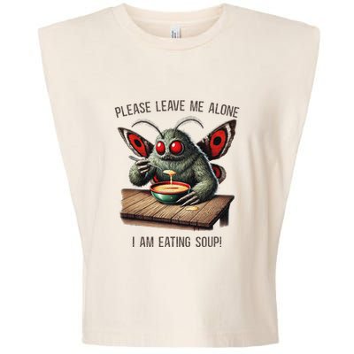 Mothman Cryptozoology Funny Cryptid Mothman Eating Soup Garment-Dyed Women's Muscle Tee