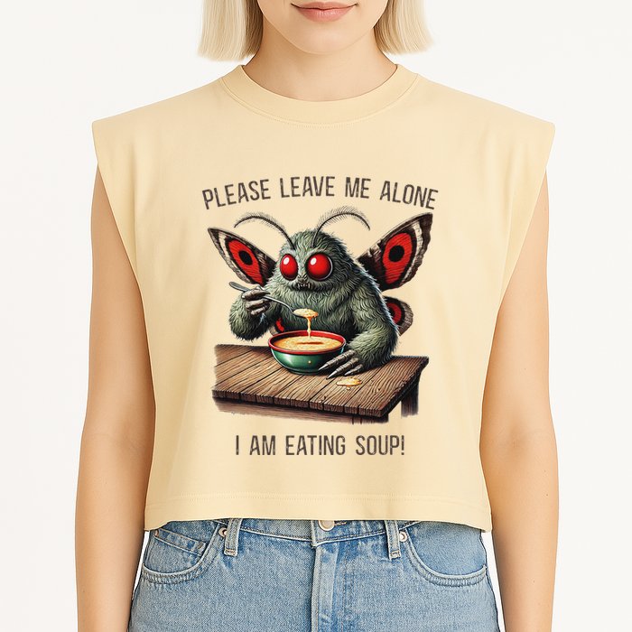 Mothman Cryptozoology Funny Cryptid Mothman Eating Soup Garment-Dyed Women's Muscle Tee