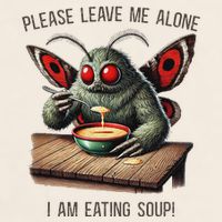 Mothman Cryptozoology Funny Cryptid Mothman Eating Soup Garment-Dyed Women's Muscle Tee