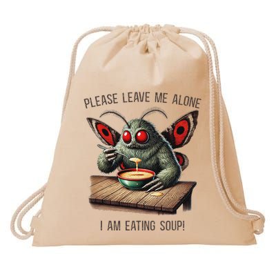 Mothman Cryptozoology Funny Cryptid Mothman Eating Soup Drawstring Bag