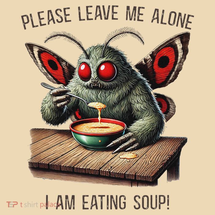 Mothman Cryptozoology Funny Cryptid Mothman Eating Soup Drawstring Bag