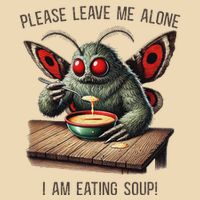 Mothman Cryptozoology Funny Cryptid Mothman Eating Soup Bag