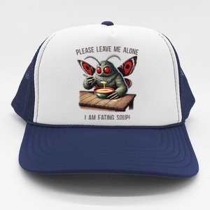 Mothman Cryptozoology Funny Cryptid Mothman Eating Soup Trucker Hat