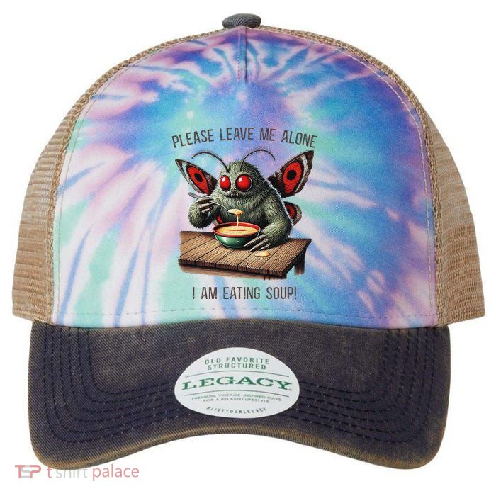 Mothman Cryptozoology Funny Cryptid Mothman Eating Soup Legacy Tie Dye Trucker Hat