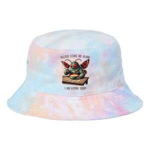 Mothman Cryptozoology Funny Cryptid Mothman Eating Soup Tie Dye Newport Bucket Hat