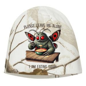 Mothman Cryptozoology Funny Cryptid Mothman Eating Soup Kati - Camo Knit Beanie