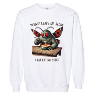 Mothman Cryptozoology Funny Cryptid Mothman Eating Soup Garment-Dyed Sweatshirt