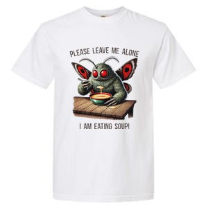 Mothman Cryptozoology Funny Cryptid Mothman Eating Soup Garment-Dyed Heavyweight T-Shirt