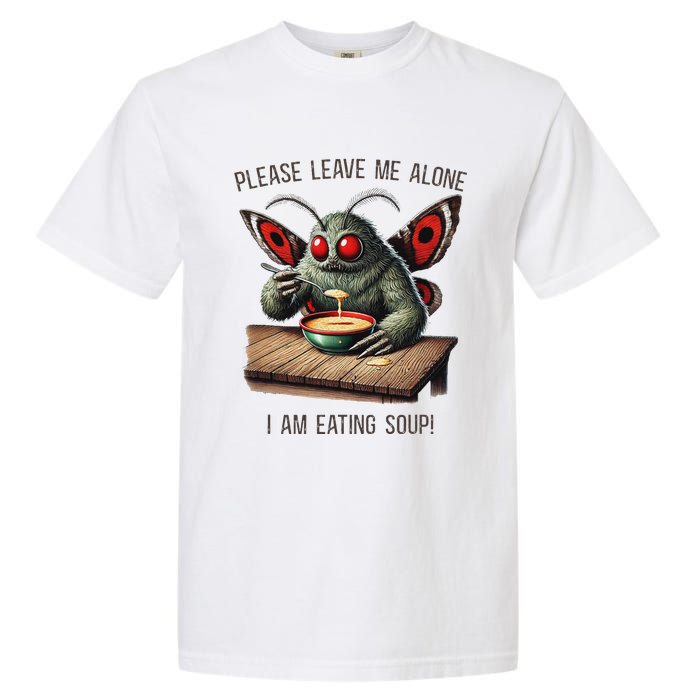 Mothman Cryptozoology Funny Cryptid Mothman Eating Soup Garment-Dyed Heavyweight T-Shirt