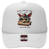 Mothman Cryptozoology Funny Cryptid Mothman Eating Soup High Crown Mesh Back Trucker Hat