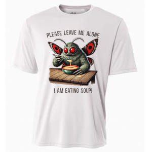 Mothman Cryptozoology Funny Cryptid Mothman Eating Soup Cooling Performance Crew T-Shirt