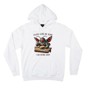 Mothman Cryptozoology Funny Cryptid Mothman Eating Soup Hoodie