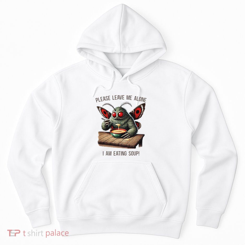 Mothman Cryptozoology Funny Cryptid Mothman Eating Soup Hoodie