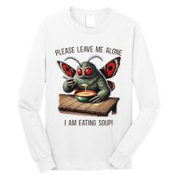 Mothman Cryptozoology Funny Cryptid Mothman Eating Soup Long Sleeve Shirt