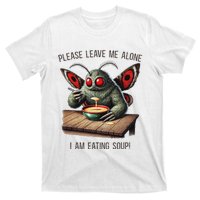 Mothman Cryptozoology Funny Cryptid Mothman Eating Soup T-Shirt