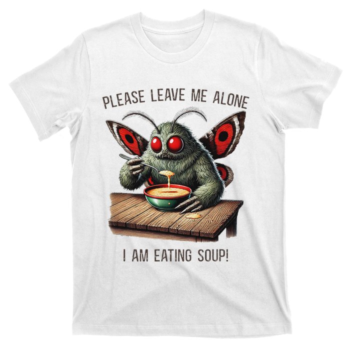 Mothman Cryptozoology Funny Cryptid Mothman Eating Soup T-Shirt