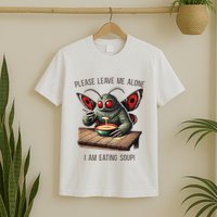Mothman Cryptozoology Funny Cryptid Mothman Eating Soup T-Shirt