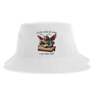 Mothman Cryptozoology Funny Cryptid Mothman Eating Soup Sustainable Bucket Hat