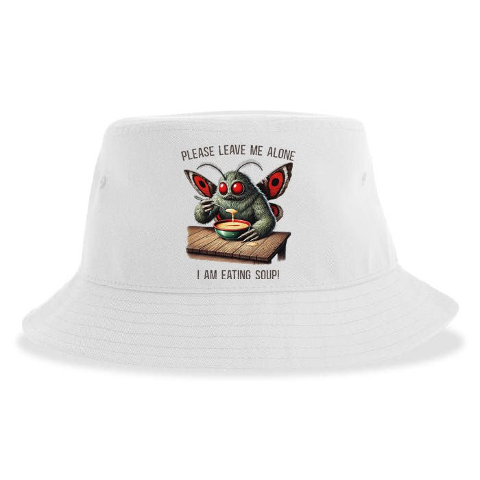 Mothman Cryptozoology Funny Cryptid Mothman Eating Soup Sustainable Bucket Hat