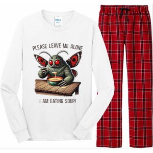 Mothman Cryptozoology Funny Cryptid Mothman Eating Soup Long Sleeve Pajama Set