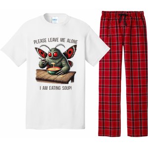 Mothman Cryptozoology Funny Cryptid Mothman Eating Soup Pajama Set