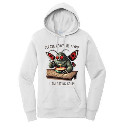 Mothman Cryptozoology Funny Cryptid Mothman Eating Soup Women's Pullover Hoodie