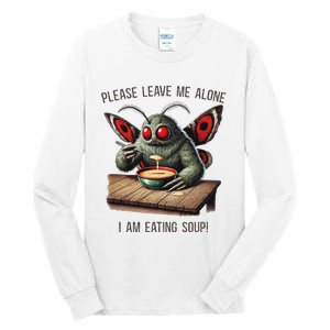 Mothman Cryptozoology Funny Cryptid Mothman Eating Soup Tall Long Sleeve T-Shirt