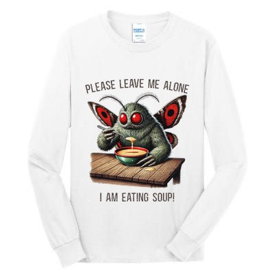 Mothman Cryptozoology Funny Cryptid Mothman Eating Soup Tall Long Sleeve T-Shirt
