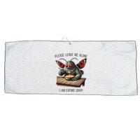 Mothman Cryptozoology Funny Cryptid Mothman Eating Soup Large Microfiber Waffle Golf Towel