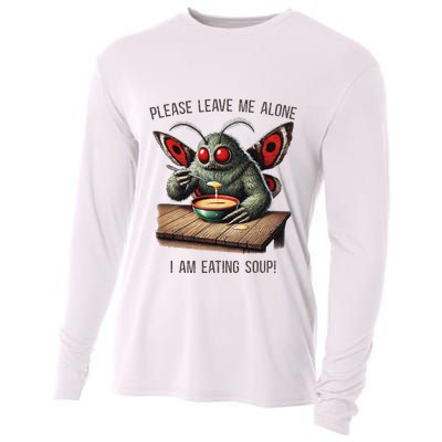 Mothman Cryptozoology Funny Cryptid Mothman Eating Soup Cooling Performance Long Sleeve Crew