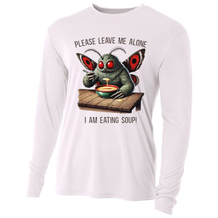 Mothman Cryptozoology Funny Cryptid Mothman Eating Soup Cooling Performance Long Sleeve Crew